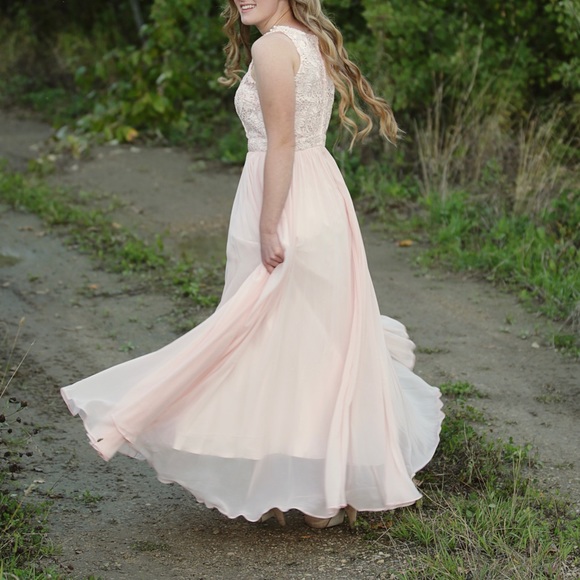 Grad/Prom/ Bridesmaid Dress • Chiffon & Lace & Beads - Picture 3 of 8